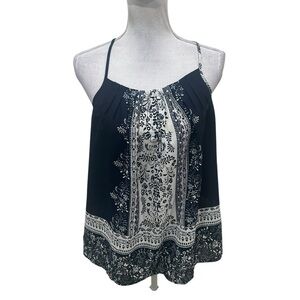Collective Concepts Black & White floral print Camisole spaghetti straps medium